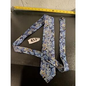 Croft & Barrow Men's 100% Silk Necktie | Blue & Silver Paisley